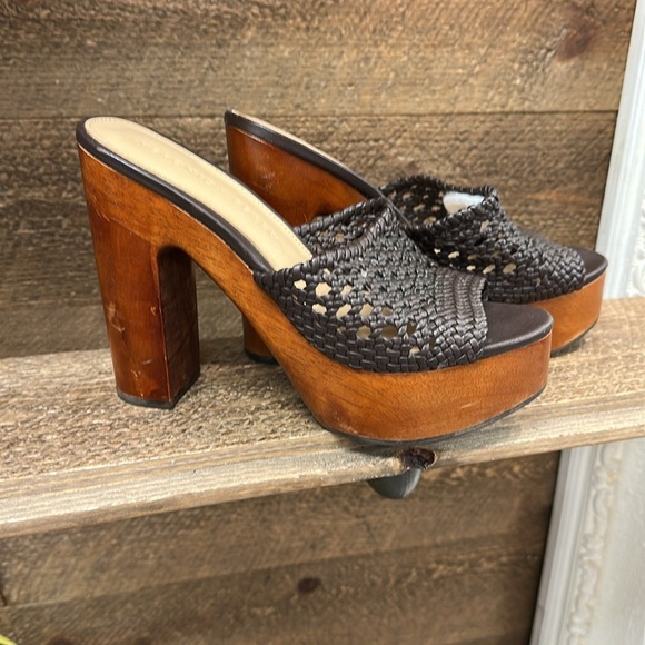 Veronica Beard Guadalupe Platform Sandal - Expresso Size 6 - Picture 3 of 7